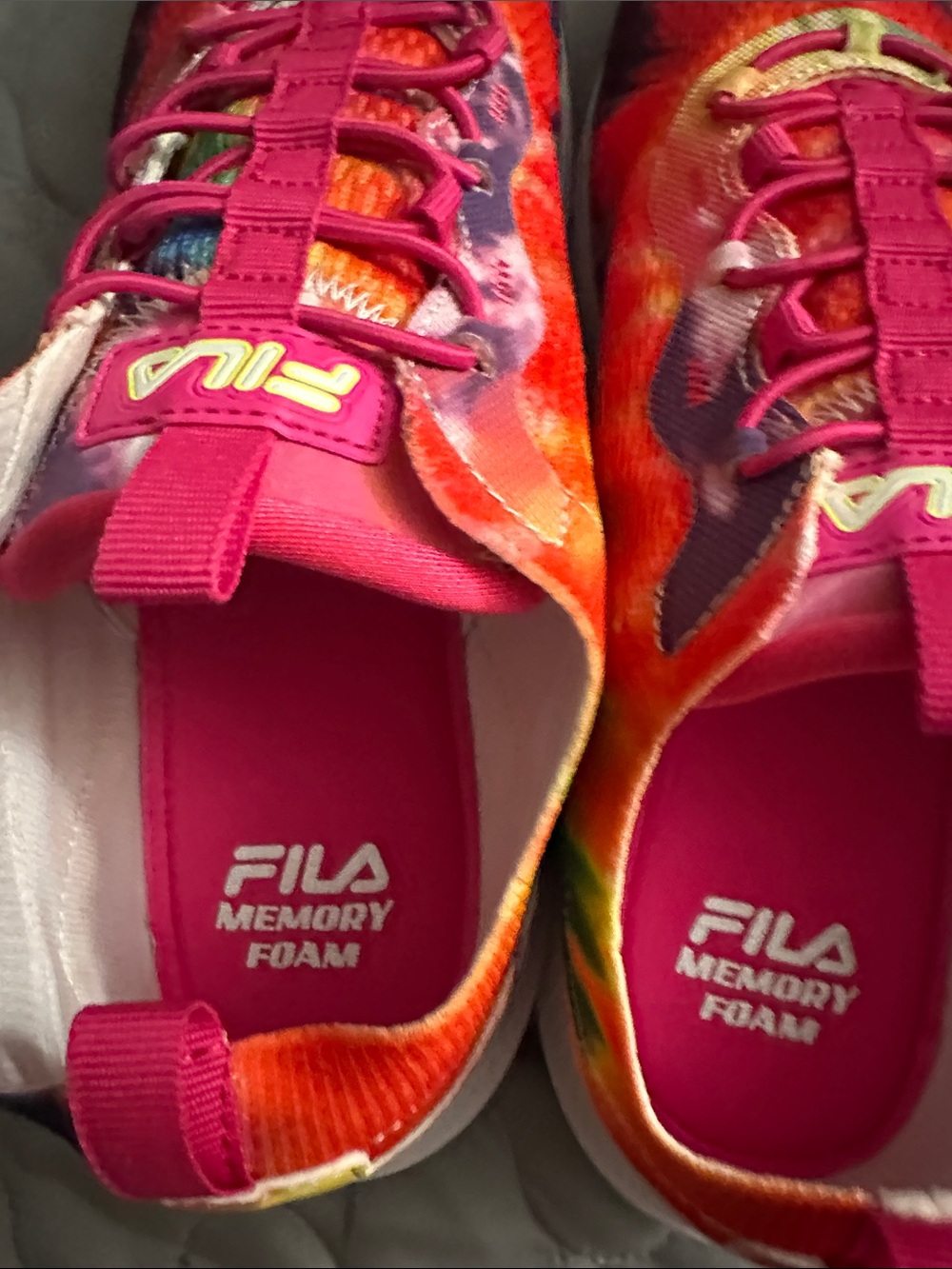 Fila Women's Multicolor Tie-Dye Athletic Sneakers - Pink Accents - Picture 4 of 5
